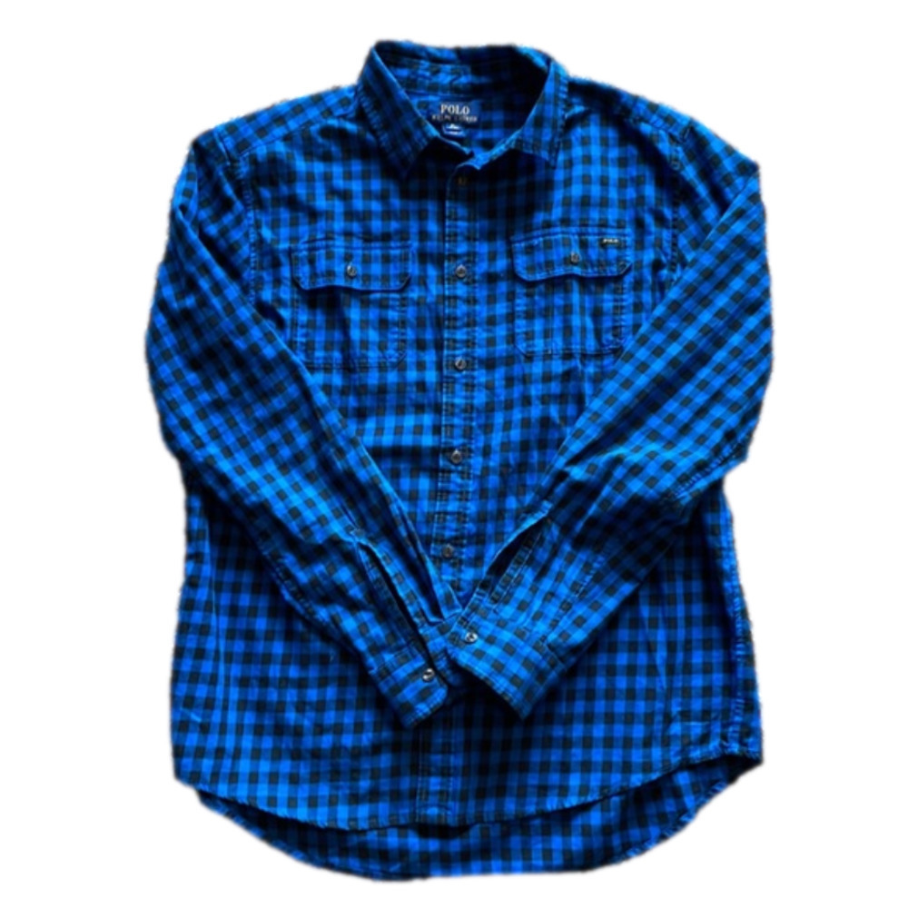 Polo Ralph Lauren Boys XL Blue and Black Long Sleeve Shirt